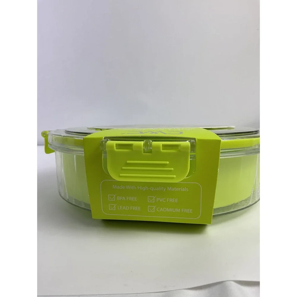 CWC‎ Divided Serving Tray With Lid Rotating Snack Box 6 Compartment BPA Free